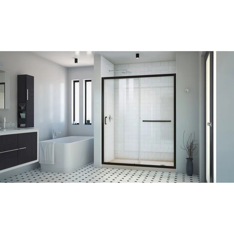 Infinity-Z 60" W x 74.75" H Framed Sliding Shower Kit