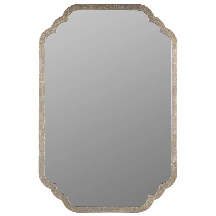 Carol Rectangular Wood & Silver Leaf Vanity Wall Mirror