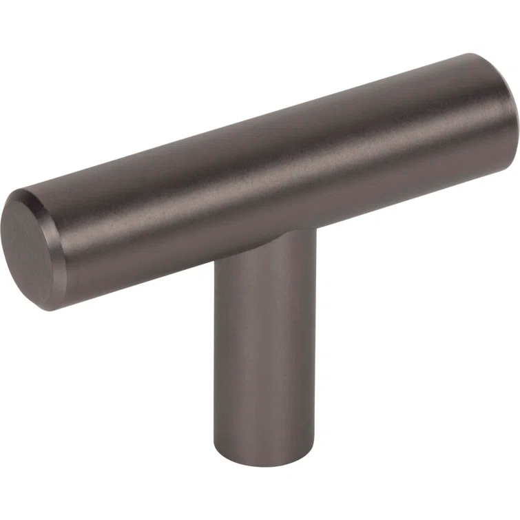 Ash Gray Modern Steel T-Handle Bar Knob with Mounting Hardware