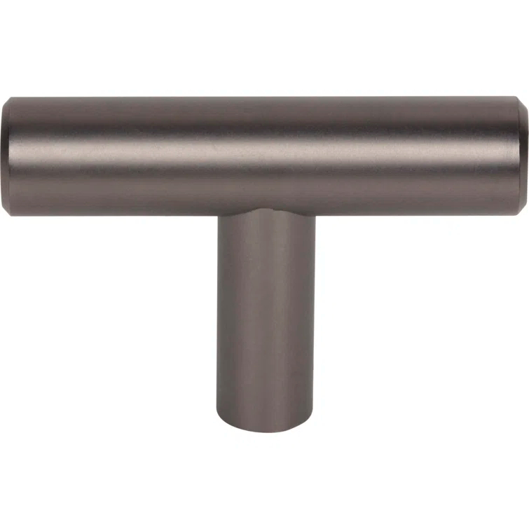 Ash Gray Modern Steel T-Handle Bar Knob with Mounting Hardware