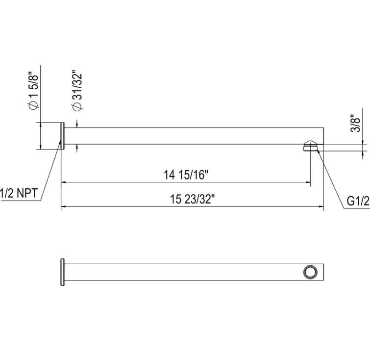 Tenerife 15" Wall Mount Shower Arm