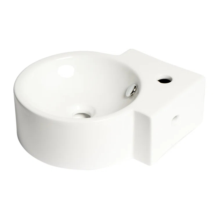 Alfi Brand ABC121 Alfi Brand 12'' White No Oval Bathroom Sink with Overflow