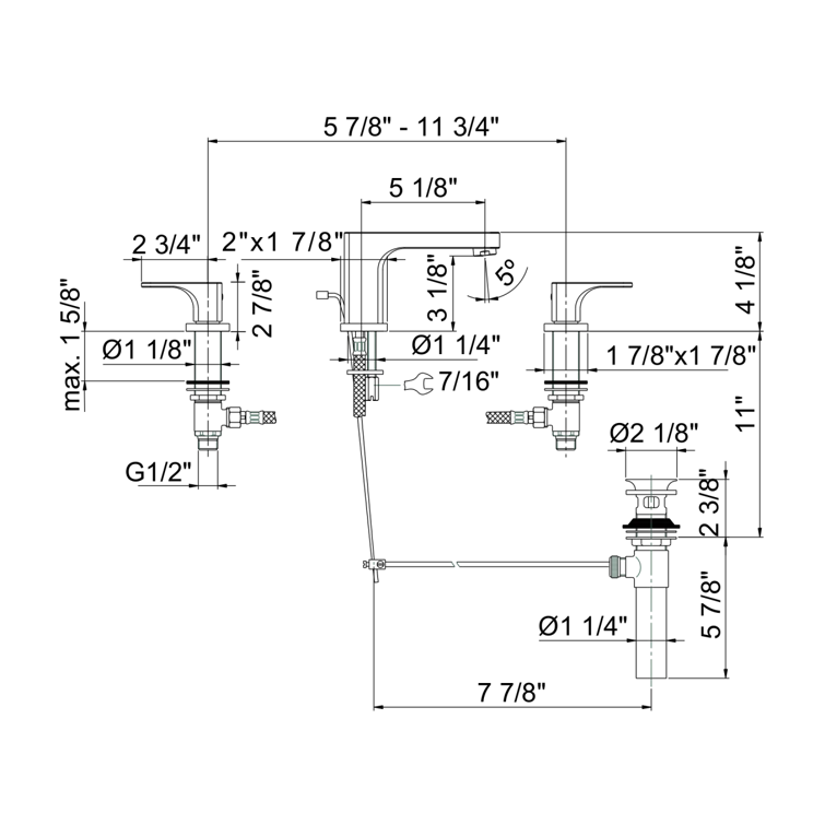 Quartile Widespread Lavatory Faucet