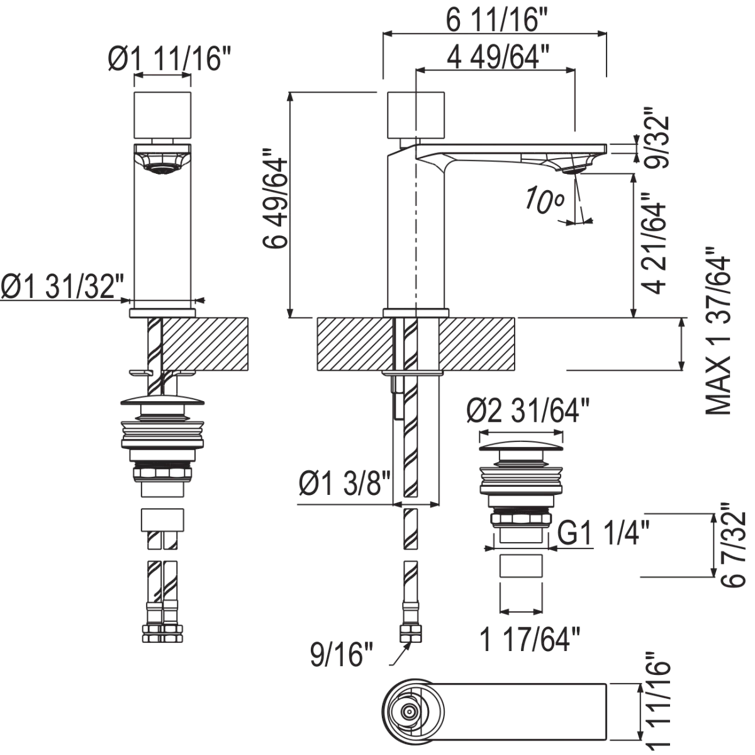 Eclissi Single Handle Lavatory Faucet