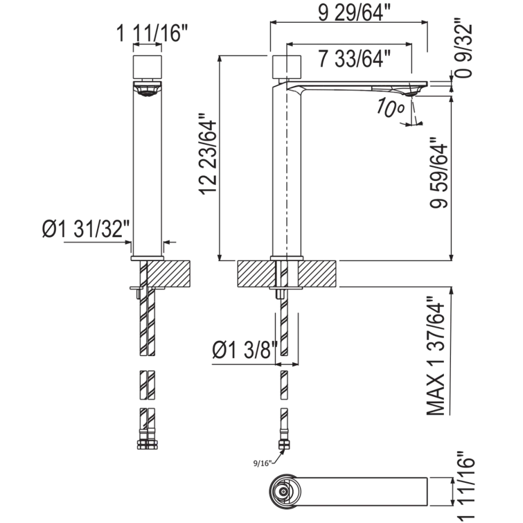 Eclissi Single Handle Tall Lavatory Faucet