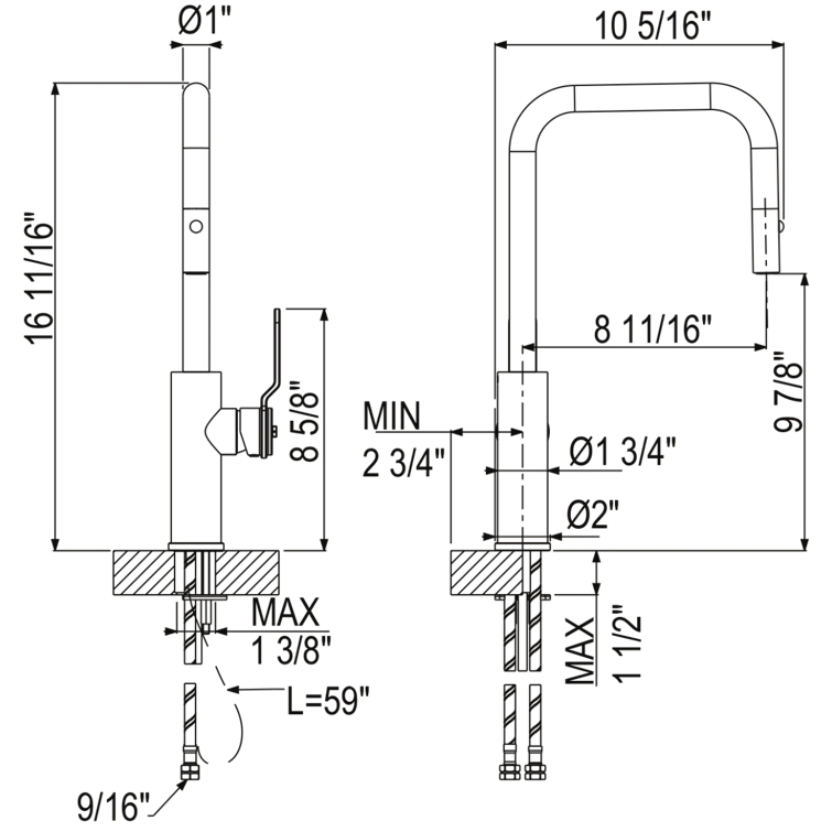 Eclissi™ Bar/Food Prep Kitchen Faucet with U-Spout and Handle
