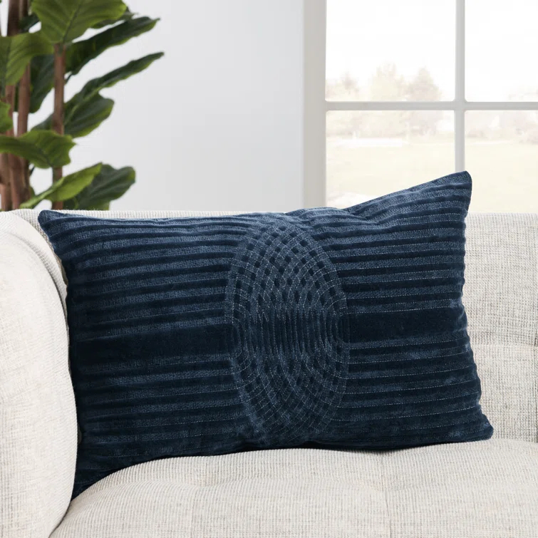 Deco Geometric Cotton Lumbar Throw Pillow
