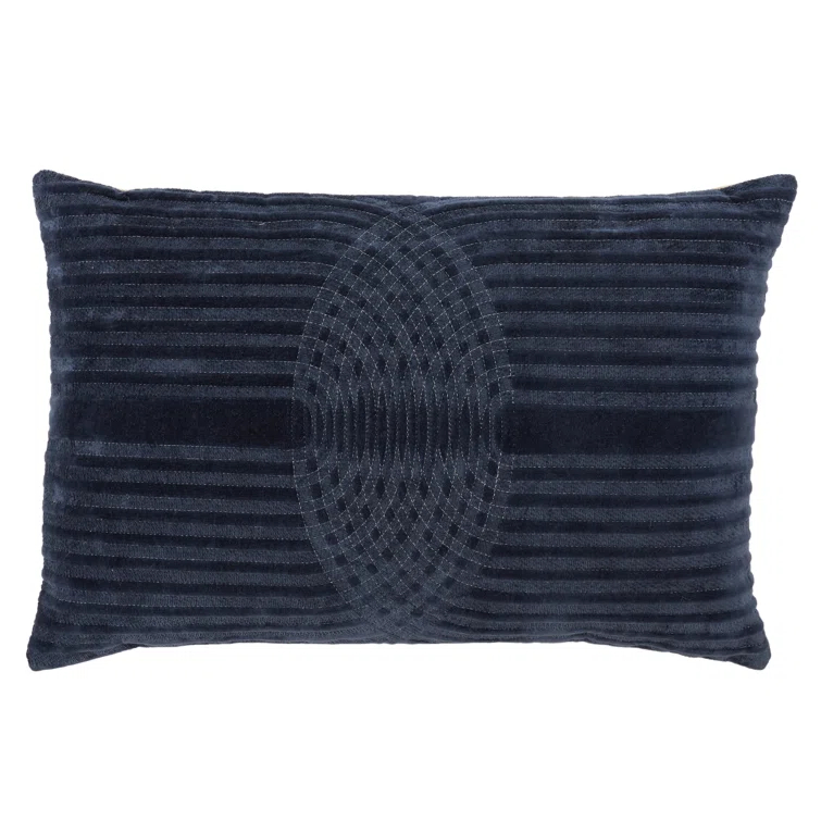 Deco Geometric Cotton Lumbar Throw Pillow