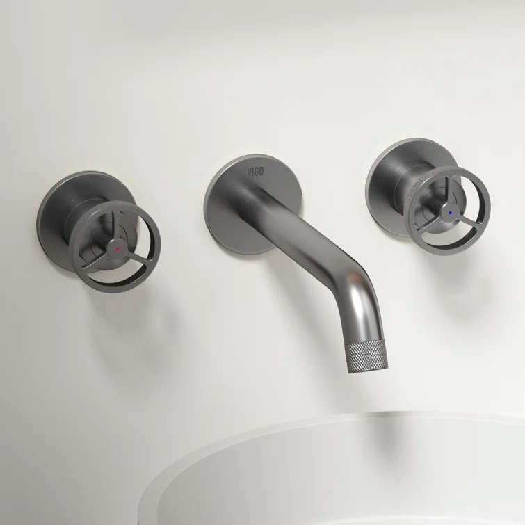 Cass 10" W Two Handle WaterSense Wall Mount Bathroom Faucet