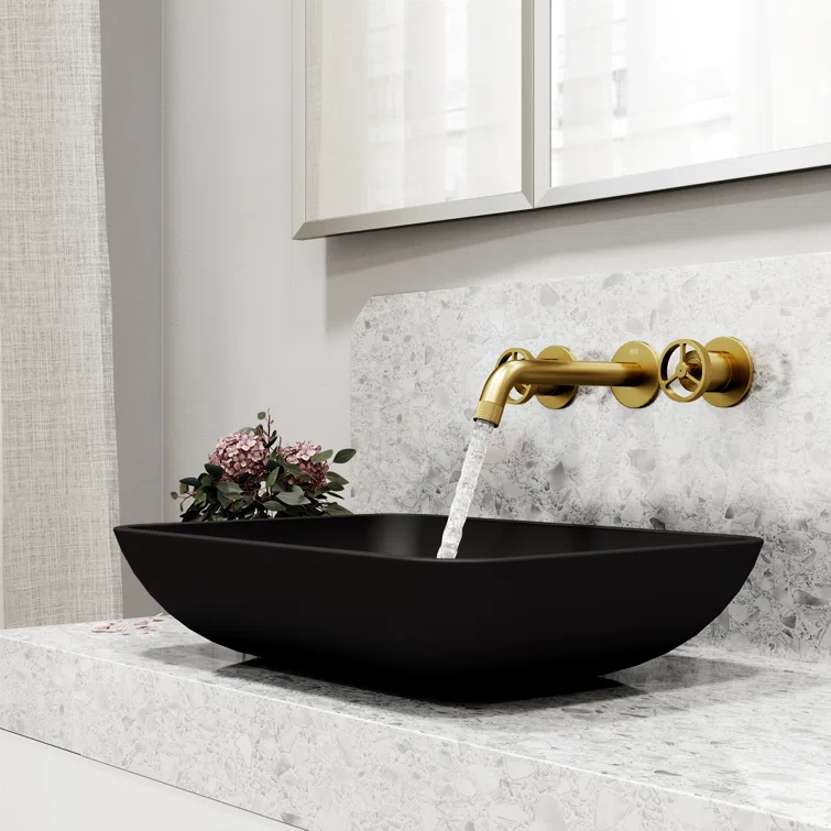 Cass 10" W Two Handle WaterSense Wall Mount Bathroom Faucet