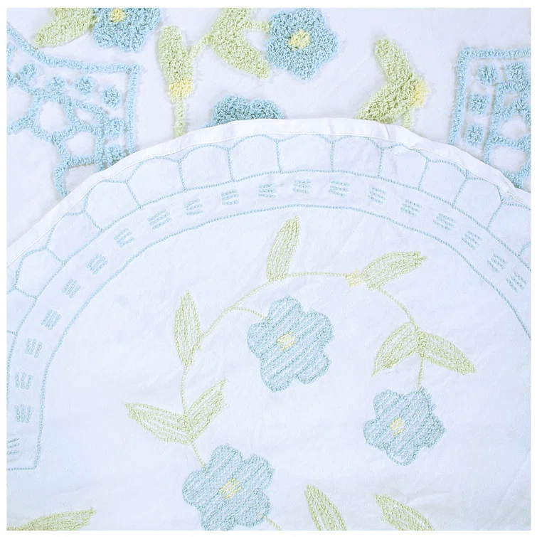 Better Trends Bloomfield 100% Cotton Pillow Sham 22" x 27" Floral Pattern Machine Washable All Season Pillow Cover
