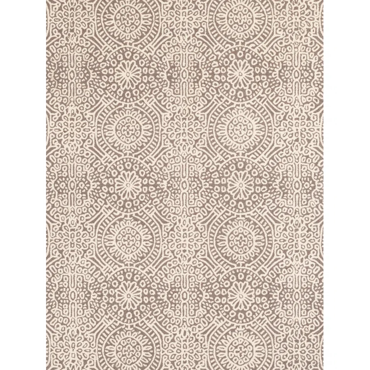 Temple Taupe Hand Micro Hooked Wool Rug