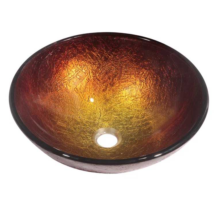Dawn USA 16.25'' Tempered Glass Circular Bathroom Sink