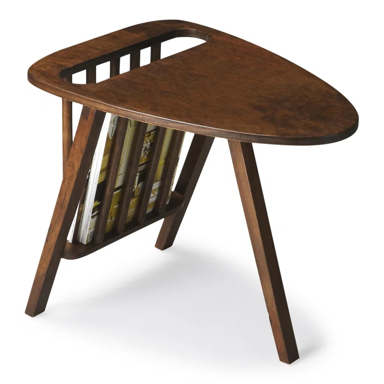 Butler Specialty Lowery Modern Triangular Magazine Wood Table In Dark Brown