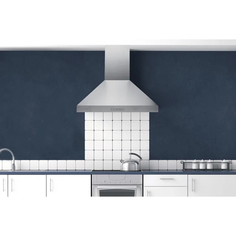 Hauslane 30" Stainless Steel Convertible Wall Range Hood with Baffle Filter