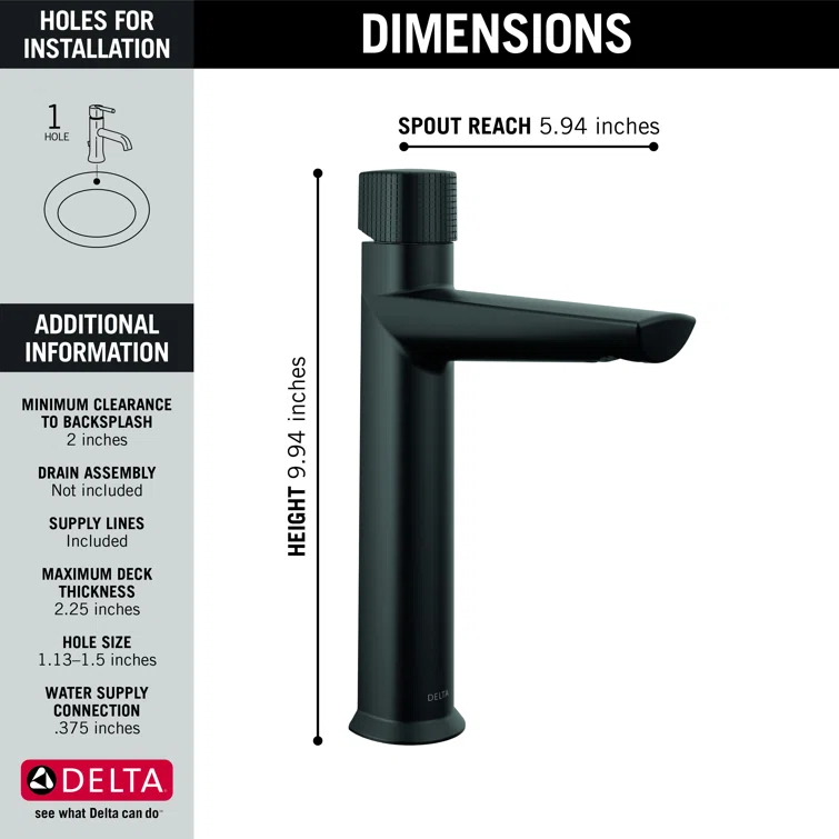 Galeon Single Hole Bathroom Faucet with Drain Assembly