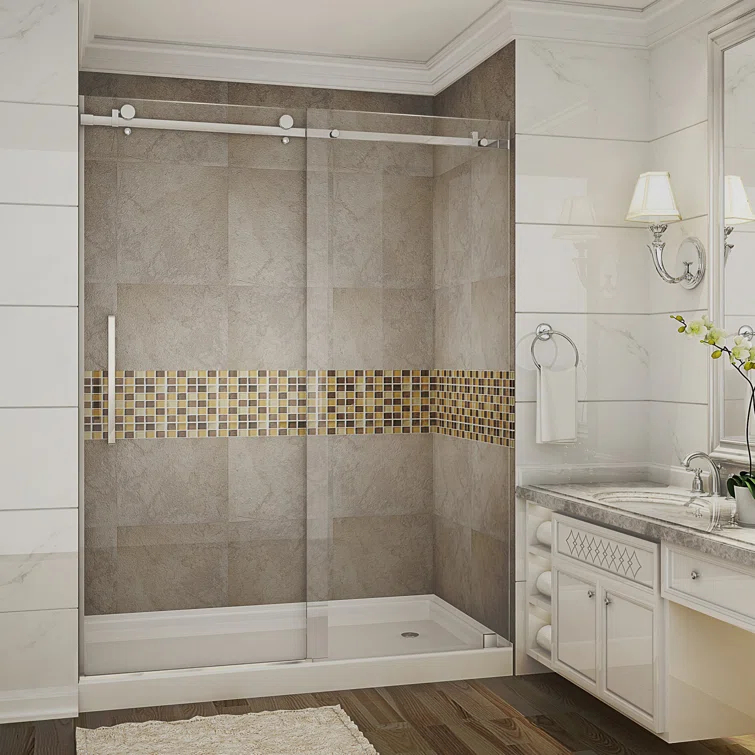Moselle 77.5" Single Sliding Frameless Shower Door