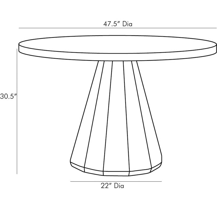 Songhai 47.5" Round Dark Ash Wood Dining Table