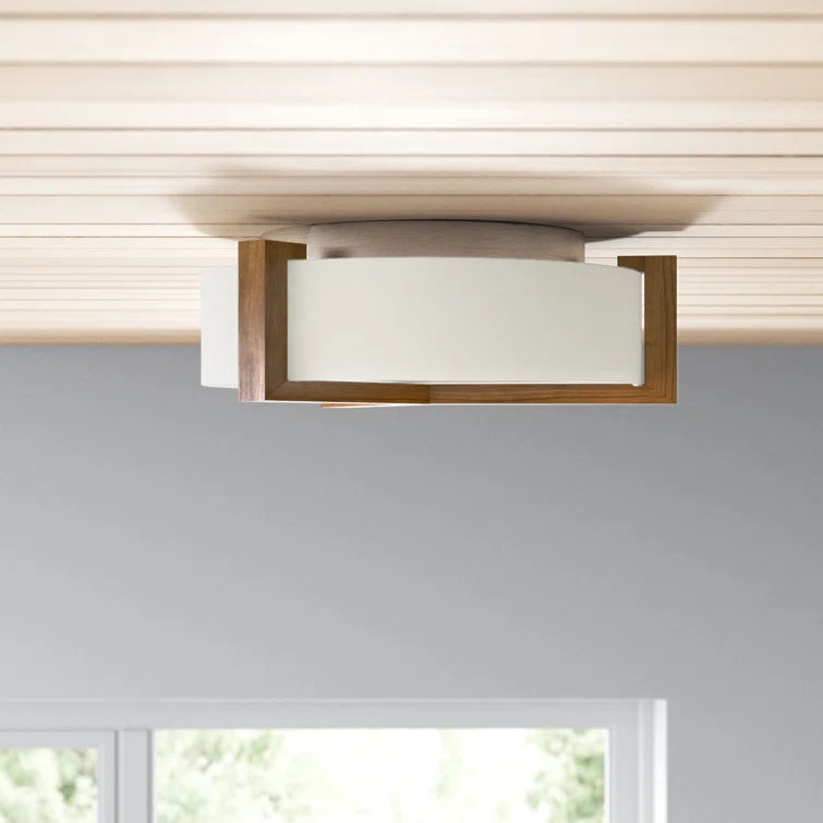 Ernie Single Light Linen LED Flush Mount