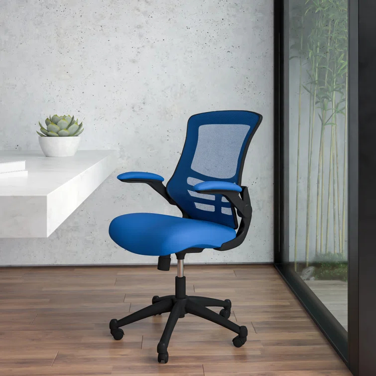 Jayetta Mid-Back Mesh Swivel Ergonomic Office Chair with Flip-Up Arms