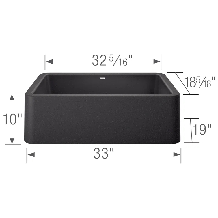 Ikon SILGRANIT 33" L x 19" W Farmhouse Sink