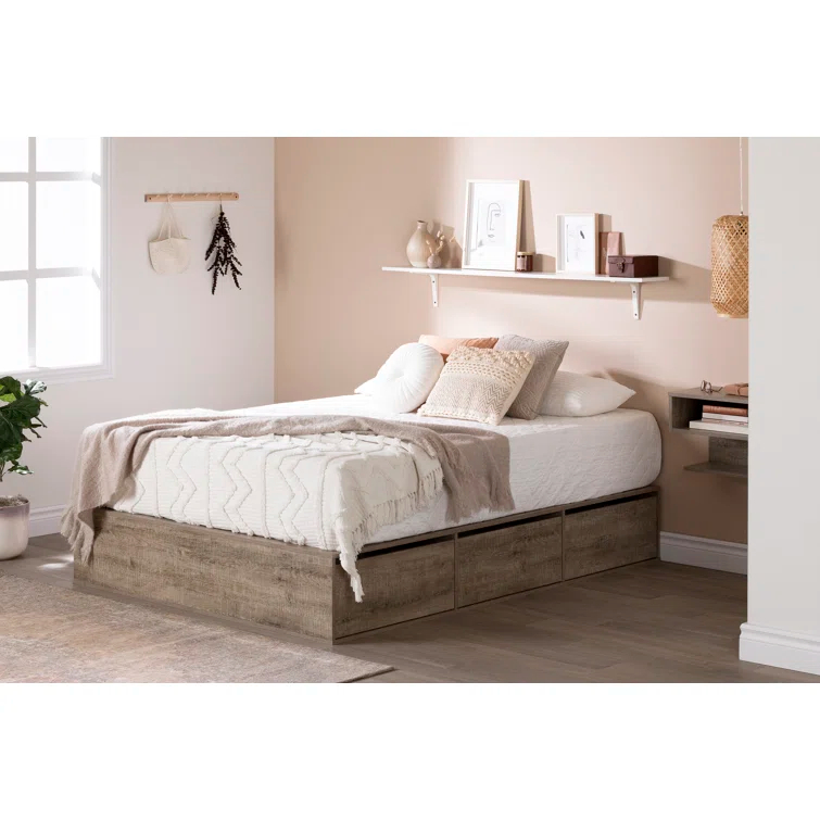 Fusion Queen 6-Drawer Platform Bed Pure Black