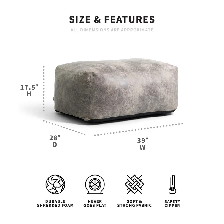 Big Joe Nestle Vegan Leather Loveseat Ottoman