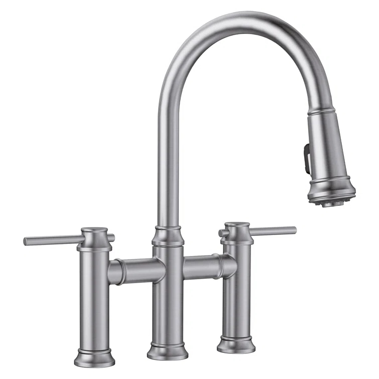 Empressa Pull Down Dual Spray Bridge Faucet