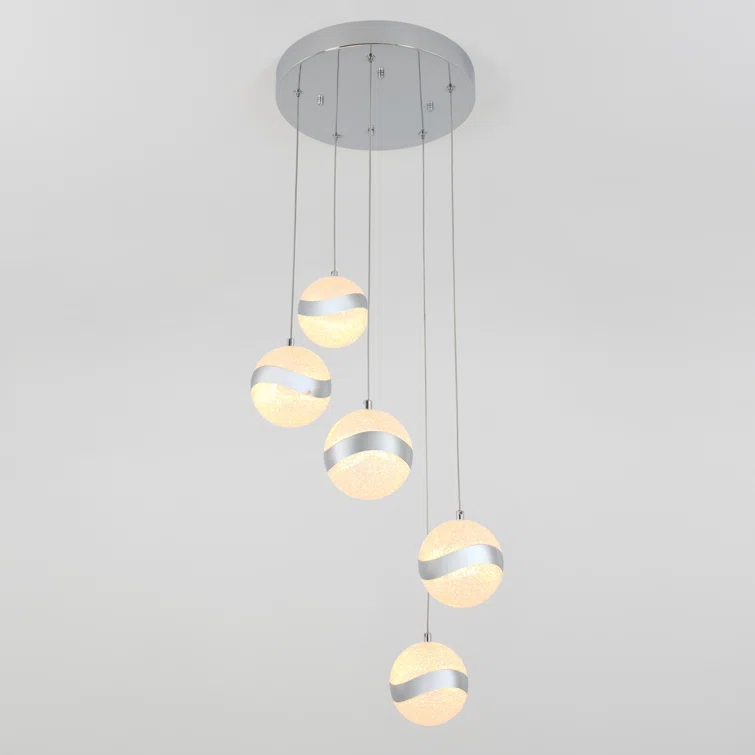 5 - Light Chrome LED Sphere Pendant