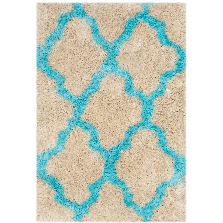Barcelona Shag Hand Tufted Performance Geometric Rug