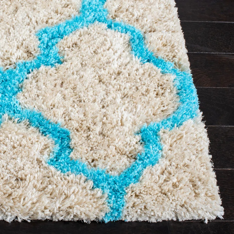 Barcelona Shag Hand Tufted Performance Geometric Rug