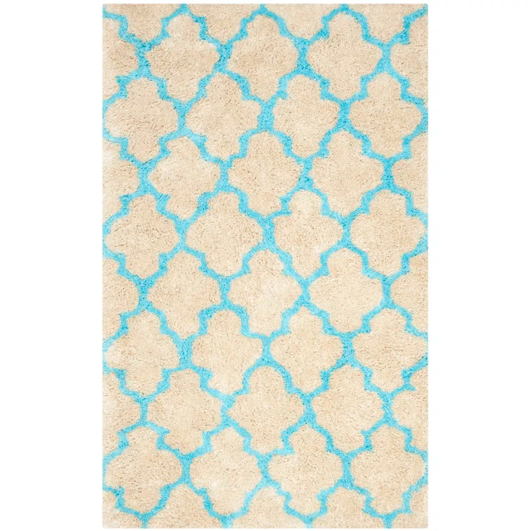 Barcelona Shag Hand Tufted Performance Geometric Rug