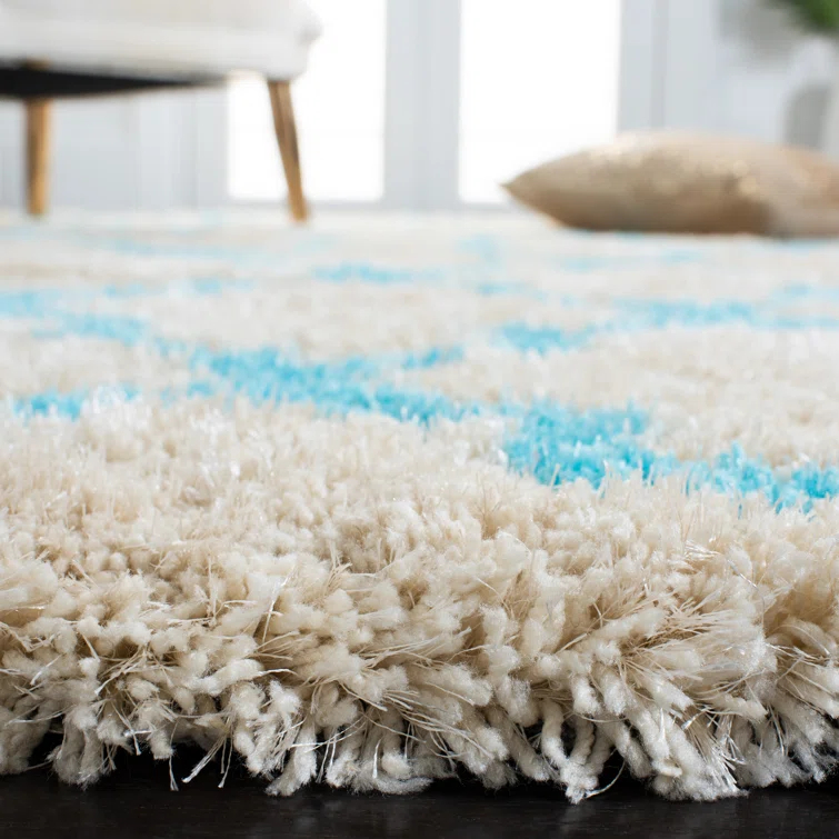 Barcelona Shag Hand Tufted Performance Geometric Rug