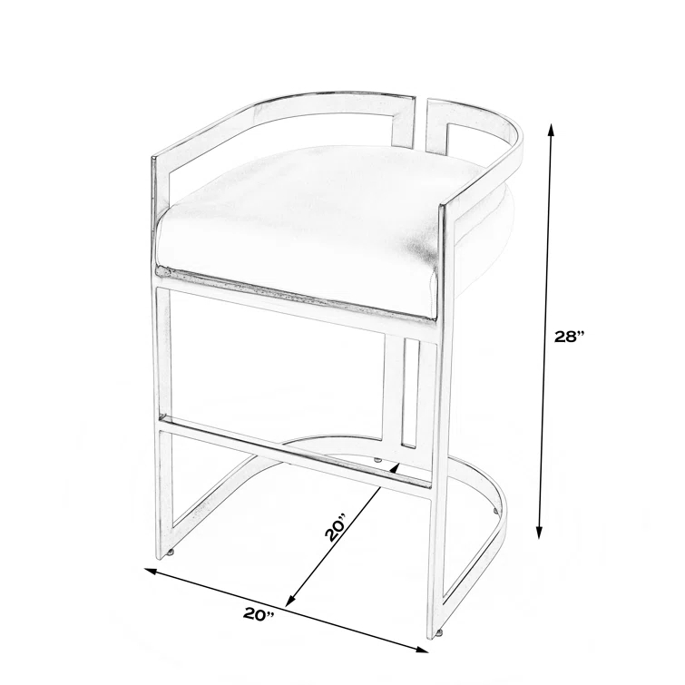 Rose Gold and White Faux Leather Backless Counter Stool