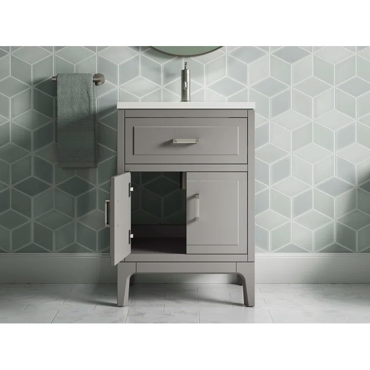 Seer 24" Freestanding Single Bathroom Vanity Cabinet with Sink and Quartz Top
