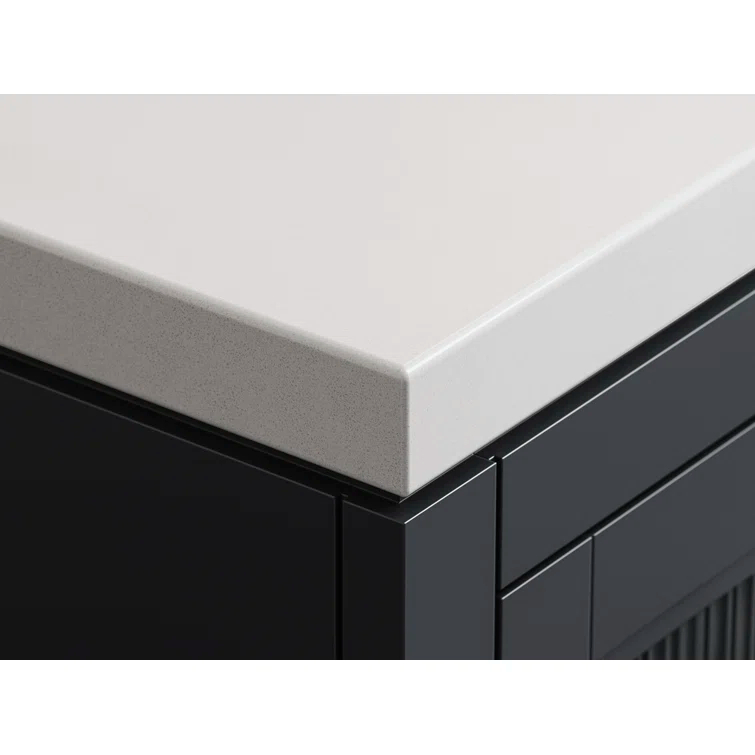 Hearthaven 30'' Free Standing Single Bathroom Vanity Cabinet with Sink and Quartz Top