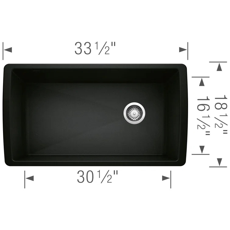 Diamond SILGRANIT 33" Super Single Undermount Kitchen Sink
