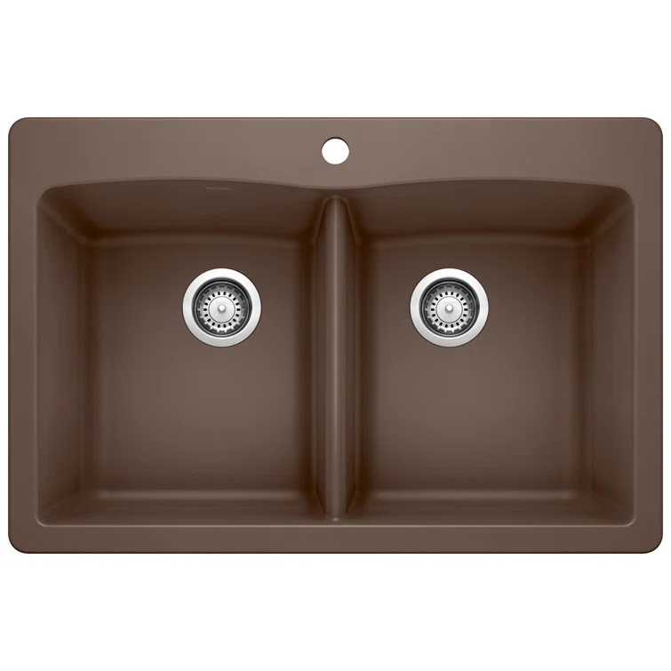 Diamond SILGRANIT 33" L x 22" W Double Bowl Drop-In/Undermount Kitchen Sink