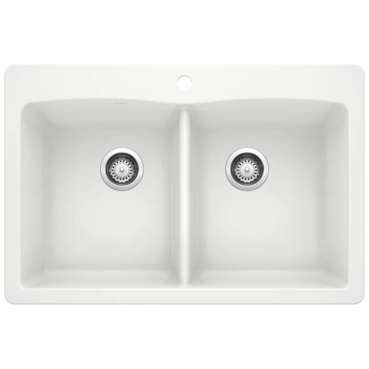 Diamond SILGRANIT 33" L x 22" W Double Bowl Drop-In/Undermount Kitchen Sink
