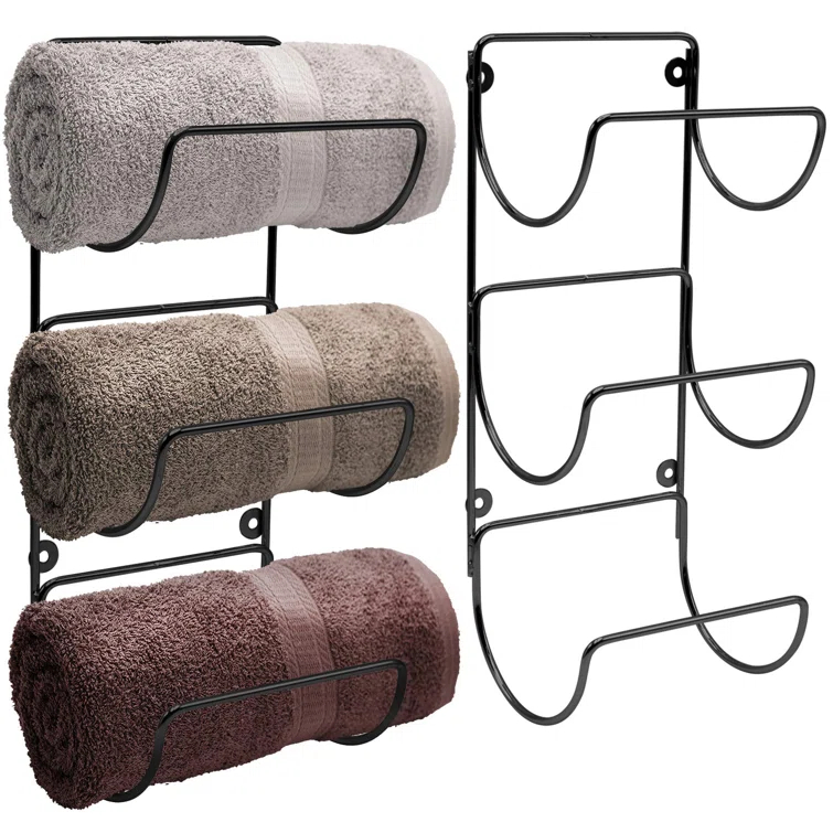 Sorbus 3-Tier Wall Mounted Metal Towel Rack Set of 2