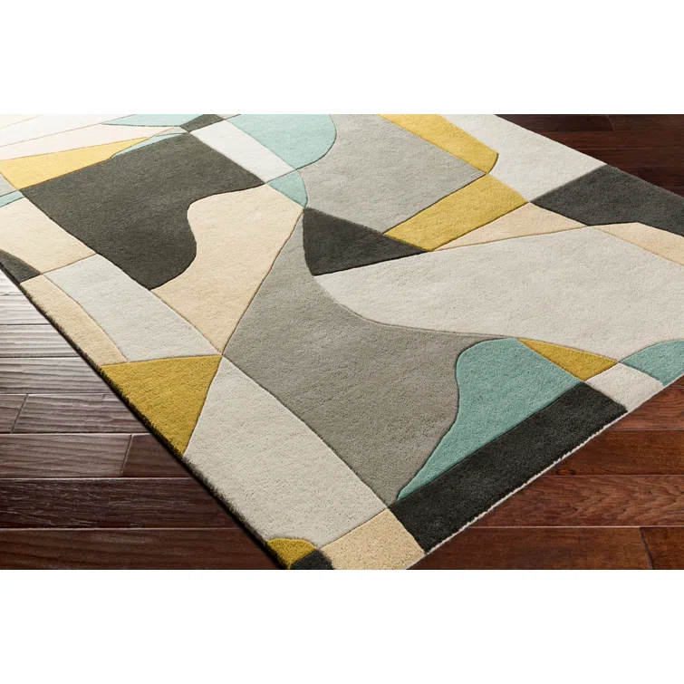 Gaye Wool Gray/Khaki/Teal Rug