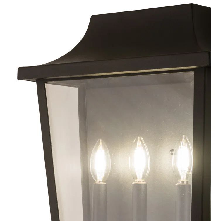 Omega 3-Light Black and Bronze Wall Sconce
