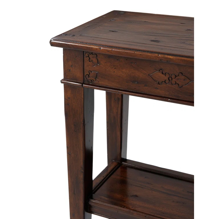Mahogany Wood Console Table with Storage Drawers