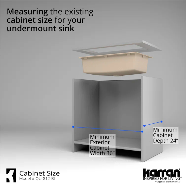 Karran Quartz 32-1/4'' X 19-1/4'' Large Single Bowl Undermount Kitchen Sink