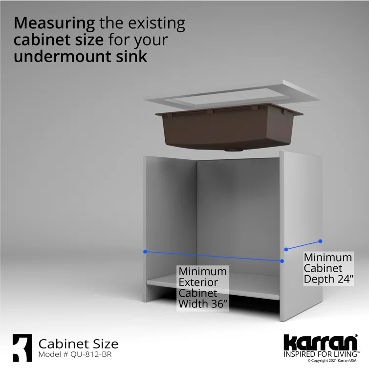 Karran Quartz 32-1/4'' X 19-1/4'' Large Single Bowl Undermount Kitchen Sink
