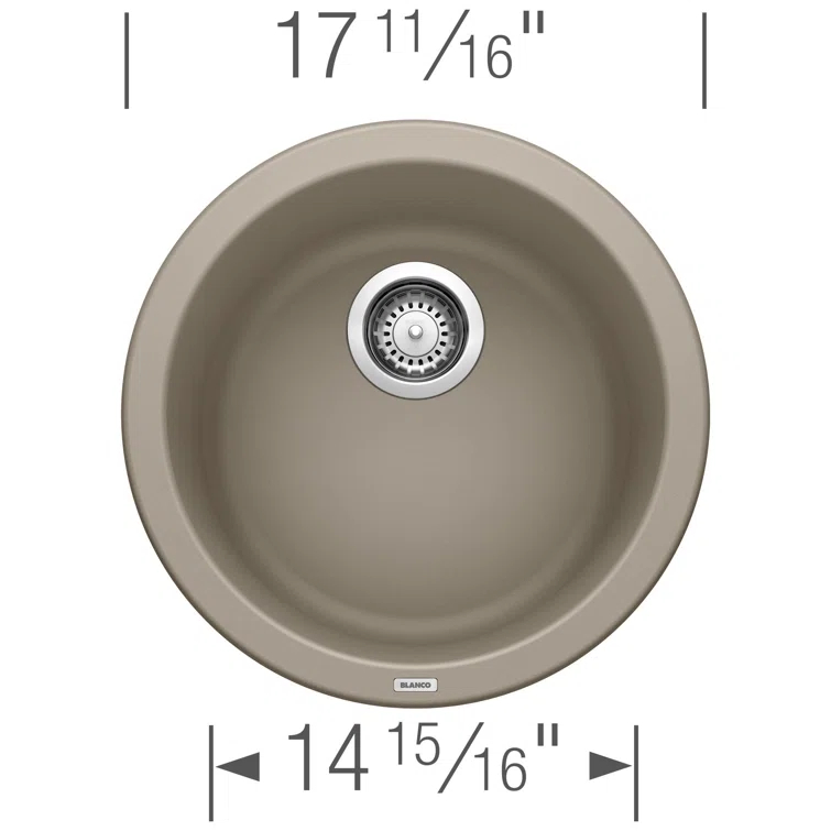 Rondo SILGRANIT 18" L x 18" W Drop-In/Undermount Bar Sink