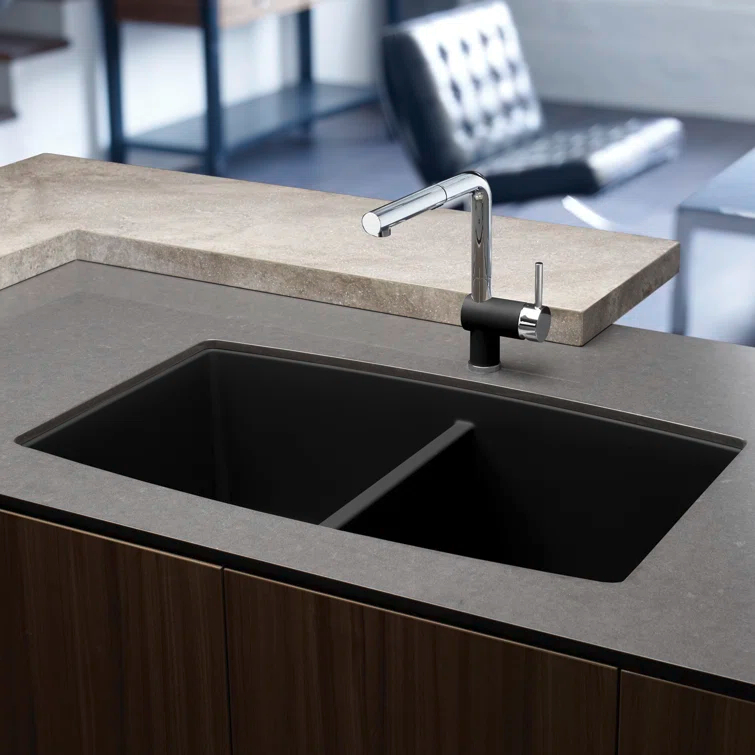Performa SILGRANIT 33" L x 19" W Double Bowl Undermount Kitchen Sink
