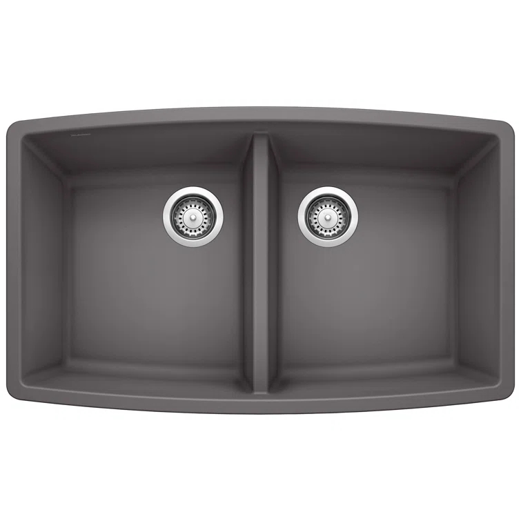 Performa SILGRANIT 33" 50/50 Double Bowl Undermount Kitchen Sink
