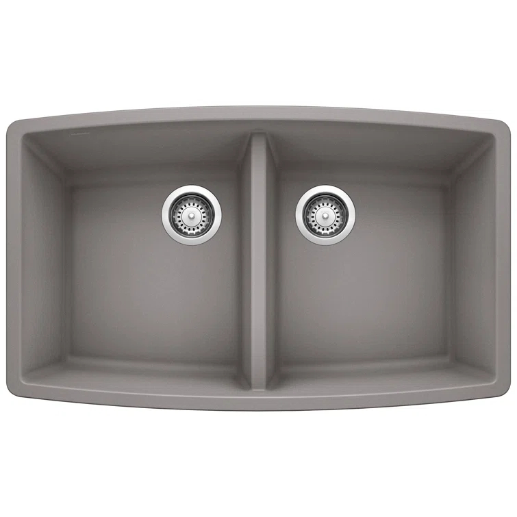 Performa SILGRANIT 33" L x 19" W Double Bowl Undermount Kitchen Sink