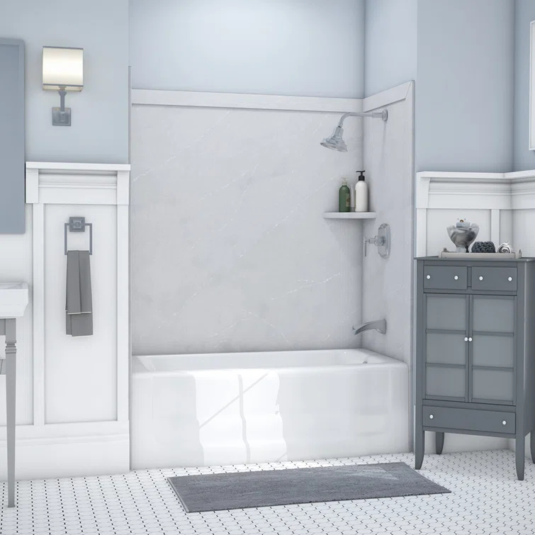 FlexStone Elite 60"W x 32"D x 60"H Alcove Bathtub Surround